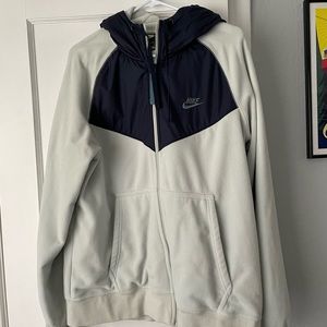 Nike cream/blue jacket with hood